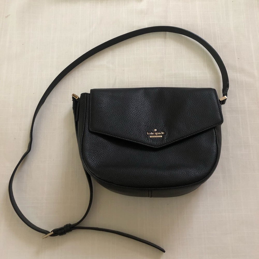 Kate Spade soft black leather crossbody bag